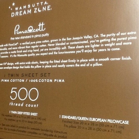 new LILAC Wamsutta Dream Zone 500 Thread Count Cotton Percale TWIN Sheet Set - Picture 5 of 5